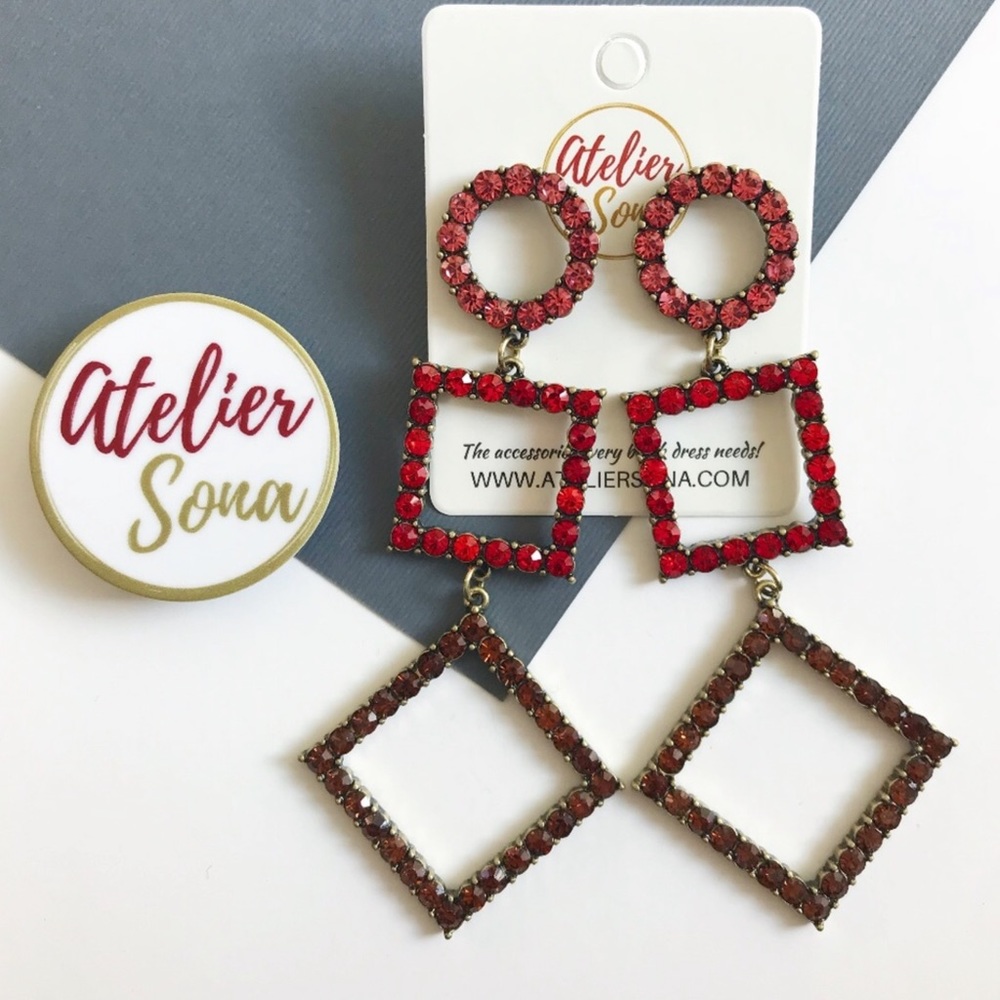 ❤️PAVE GEOMETRIC EARRINGS❤️